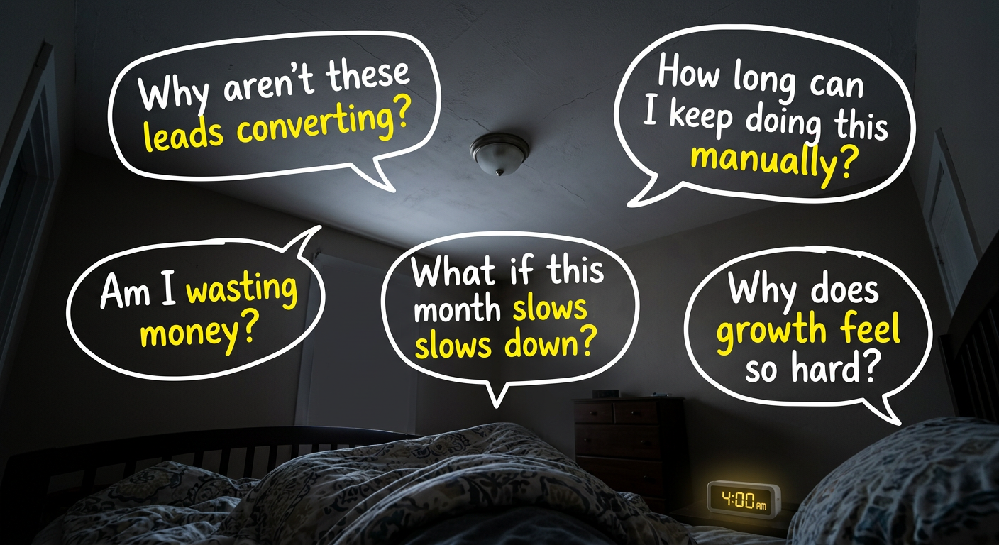 The thoughts that wake you up at 4am — am I wasting money, why aren't these leads converting